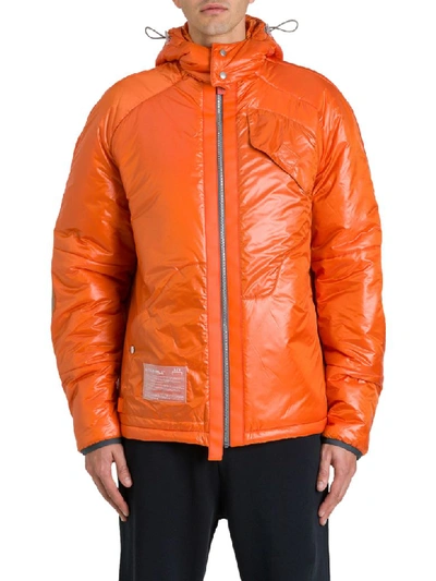 Shop A-cold-wall* Padded Jacket With Pvc Inserts In Arancio