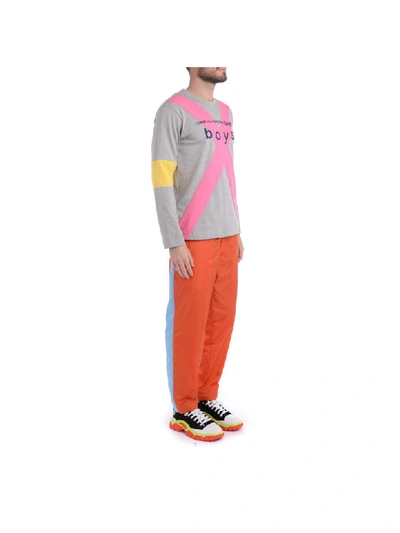 Shop Comme Des Garçons Shirt Boys Grey, Pink And Yellow T-shirt In Grigio