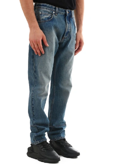 Shop Loewe 5 Pockets Jeans Washed Denim In Light Blue