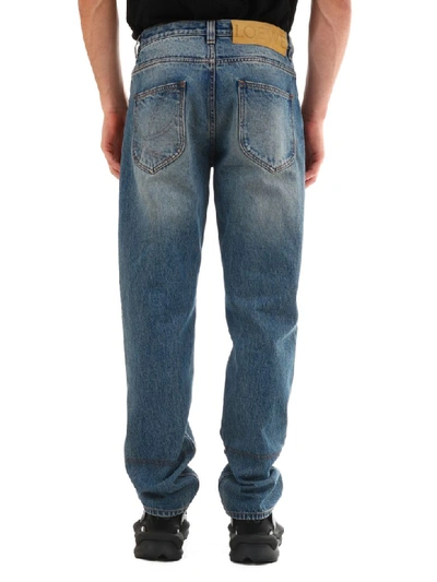 Shop Loewe 5 Pockets Jeans Washed Denim In Light Blue