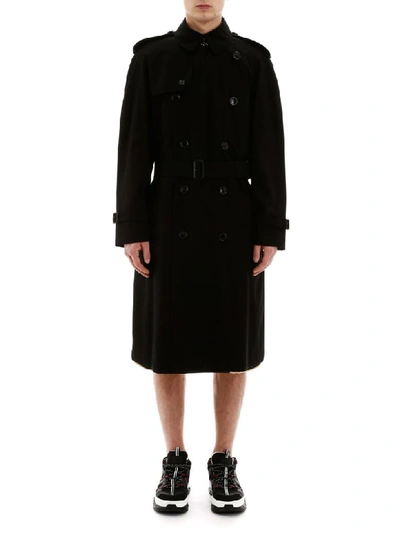 Shop Burberry Long Westminster Trench Coat In Black (black)