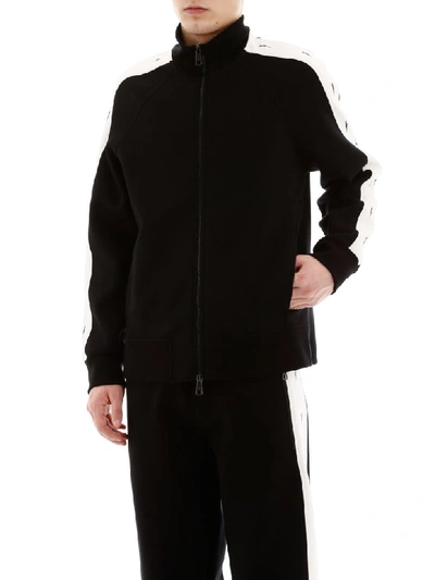 Shop Neil Barrett Thunder Track Jacket In Black White Black (black)