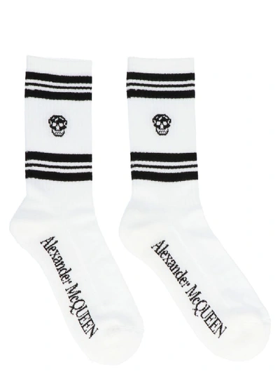 Shop Alexander Mcqueen Socks In Black & White