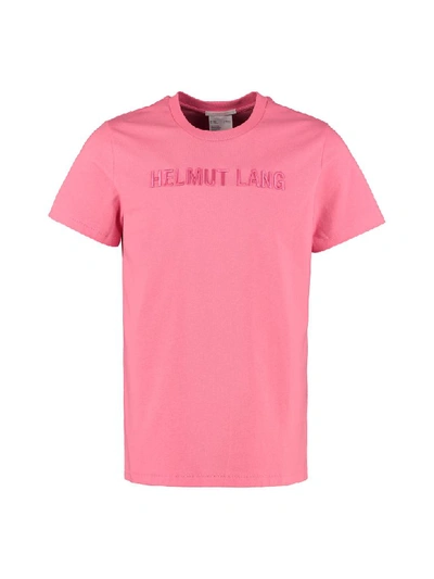 Shop Helmut Lang Logo Print Cotton T-shirt In Pink