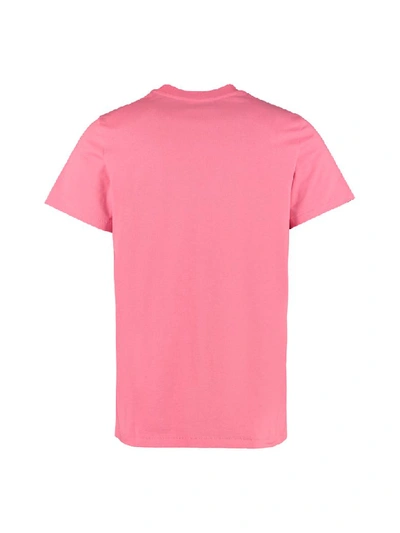 Shop Helmut Lang Logo Print Cotton T-shirt In Pink