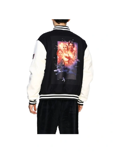 Shop Etro X Star Wars Bomber Jacket With Maxi Film Print In Black