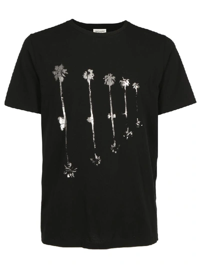 Shop Saint Laurent Palm T-shirt In Noir/argent