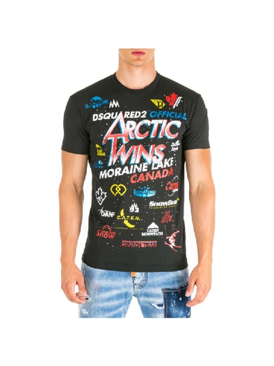 Shop Dsquared2 Arctic Twins T-shirt In Nero