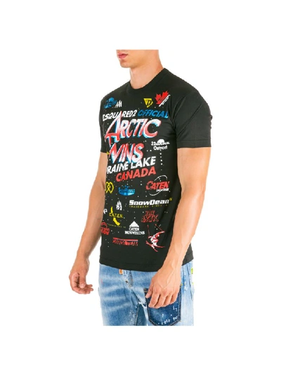 Shop Dsquared2 Arctic Twins T-shirt In Nero