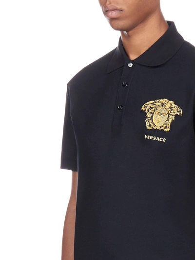 Shop Versace Polo Shirt In Nero