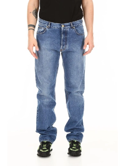 Shop Versace Jeans With Logo Patch In Blu Scuro (blue)
