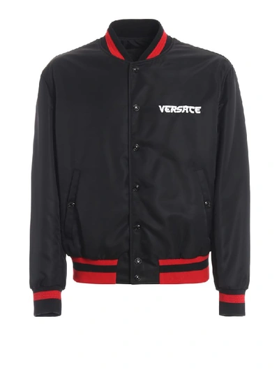 Shop Versace Jacket In Nero/rosso