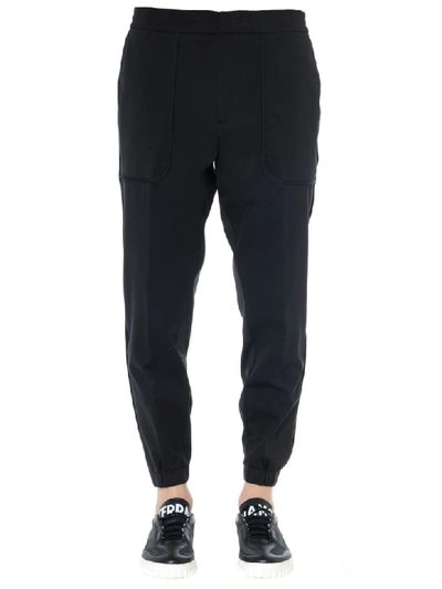 Shop Dondup Black Cotton Track Pants