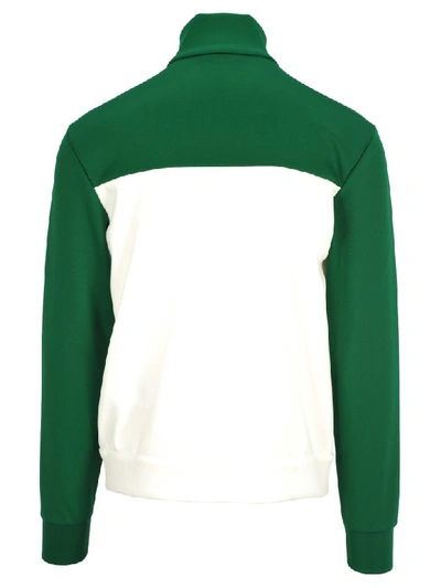 Shop Prada Two-tone Technical Jersey Cardigan In Green