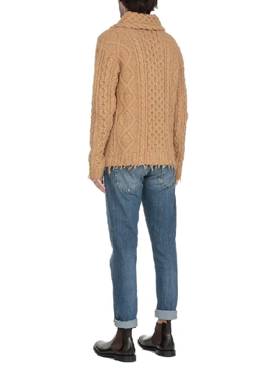 Shop Alanui Fisherman Icon Cardigan In Rhum Camel No Co