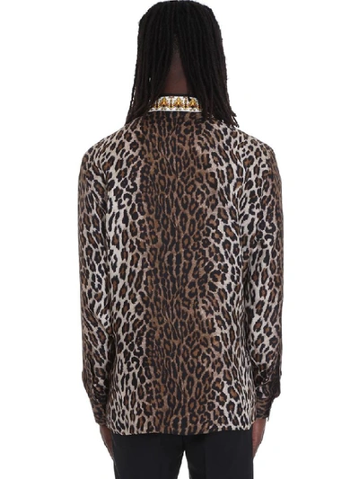 Shop Versace Shirt In Animalier Silk