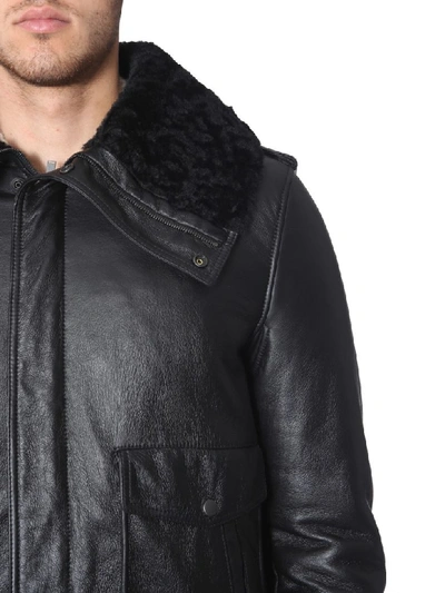 Shop Saint Laurent Leather Jacket In Nero