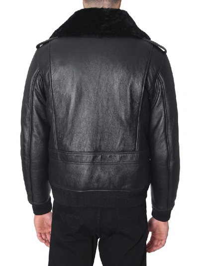 Shop Saint Laurent Leather Jacket In Nero