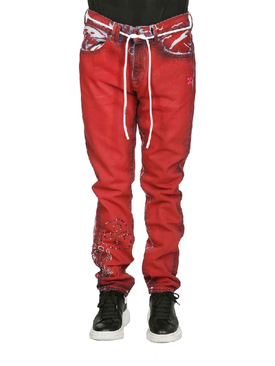 Shop Off-white Denim Jeans In Red