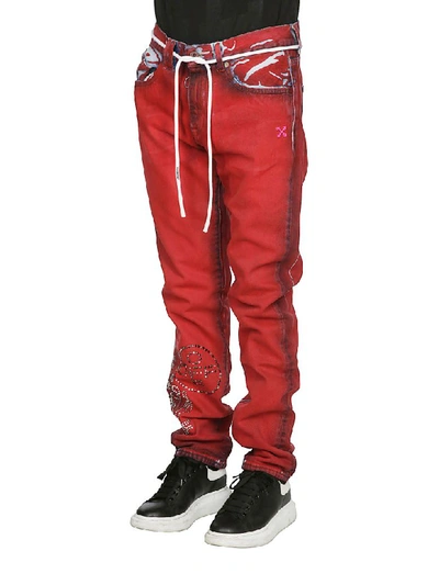 Shop Off-white Denim Jeans In Red