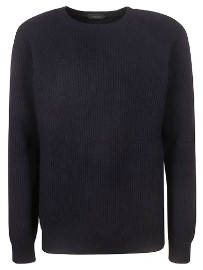 Shop Zanone Ribbed Knit Sweater In Blue