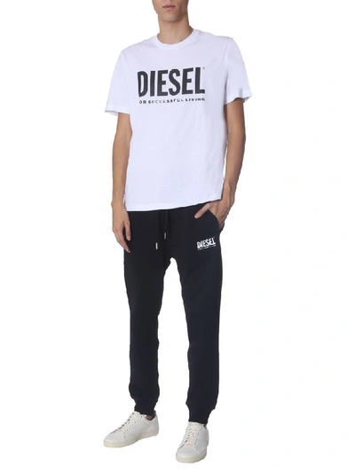 Shop Diesel P-tary-logo Jogging Pants In Nero