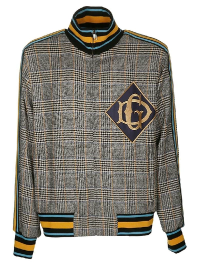 Shop Dolce & Gabbana Check Print Jacket In Multicolor