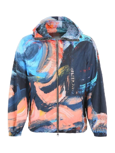 Shop Alexander Mcqueen Printed Jacket In Mix Colour (blue)