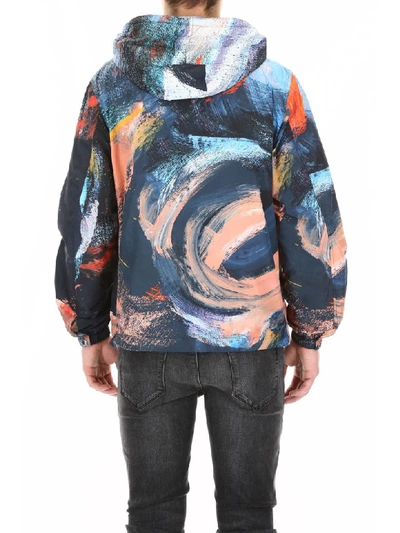 Shop Alexander Mcqueen Printed Jacket In Mix Colour (blue)