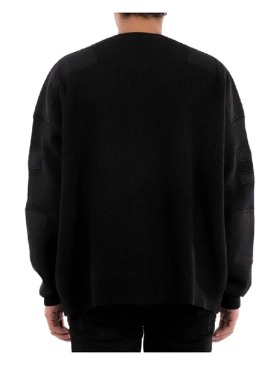 Shop Amiri White Military Patch Sweater In Black