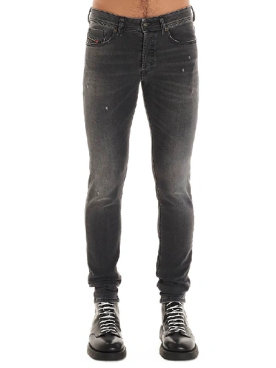 Shop Diesel Sleenker Jeans In Grey