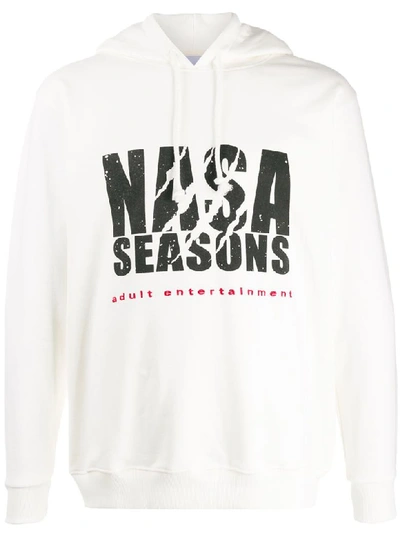 Shop Nasaseasons Nasa Seasons Print Hoodie In Off White Black Red
