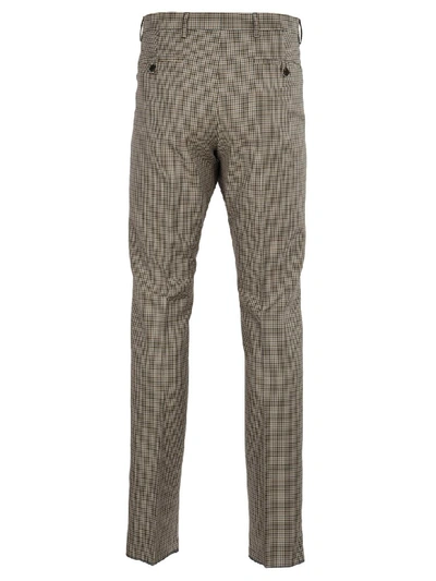 Shop Prada Check Belted Trousers In Grey Check