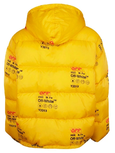 Shop Off-white Y2013 Logo All-over Print Padded Jacket In Yellow