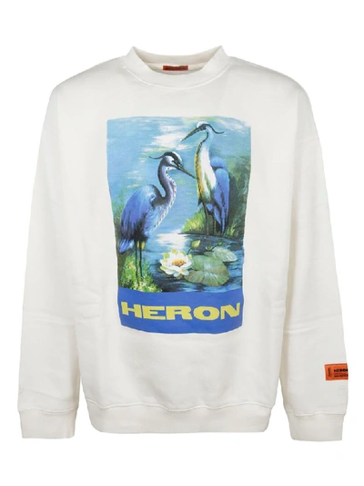 Shop Heron Preston Graphic Bird Print Sweatshirt In White