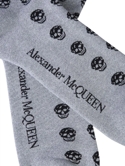 Shop Alexander Mcqueen Skull Socks In Argento