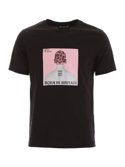 Shop Neil Barrett Born In Britain T-shirt In Black Pink (black)