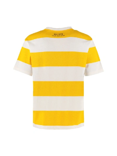 Shop Calvin Klein Jeans Est.1978 Striped Cotton T-shirt In Yellow