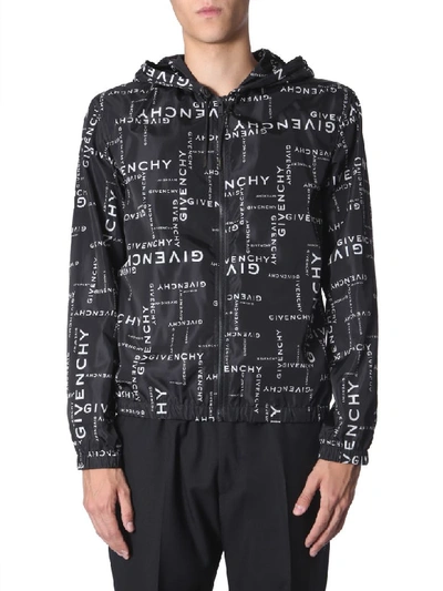 Shop Givenchy Allover Logo Wind Jacket In Nero