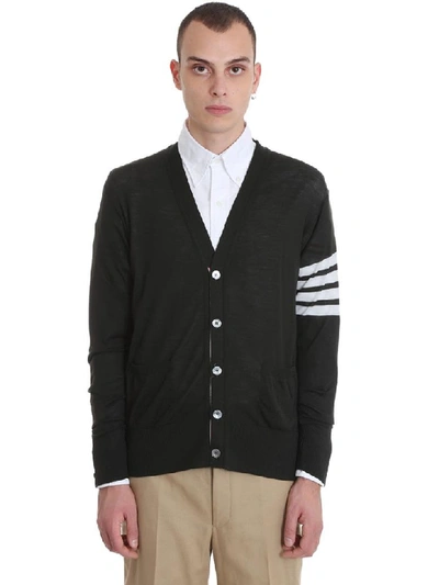 Shop Thom Browne Cardigan In Green Wool