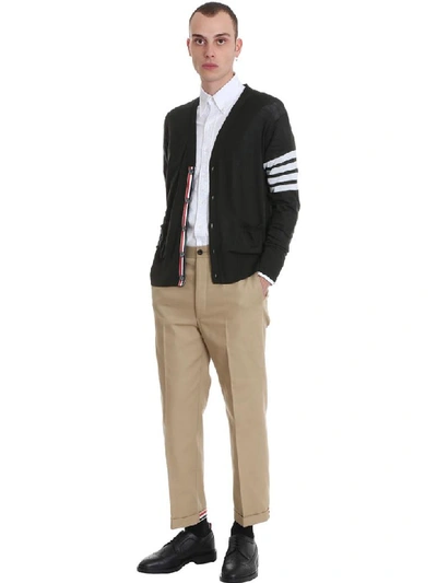 Shop Thom Browne Cardigan In Green Wool