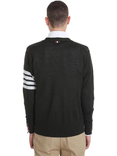 Shop Thom Browne Cardigan In Green Wool