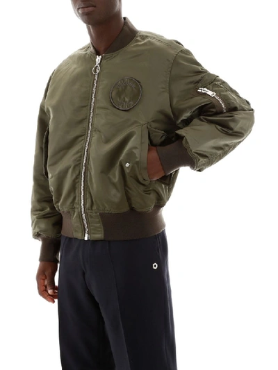 Shop Etudes Studio Horizon Bomber Jacket In Army Green (green)