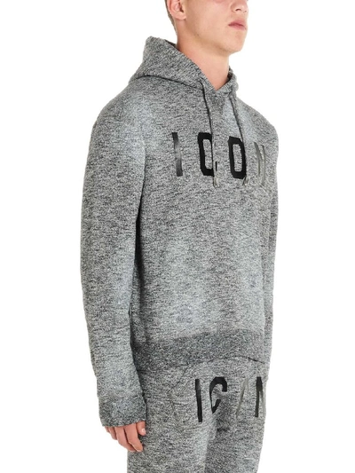 Shop Dsquared2 Icon Hoodie In Grey