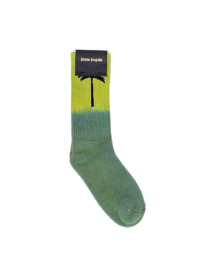 Shop Palm Angels Palm Socks In Green