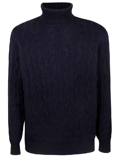 Shop Brunello Cucinelli Turtleneck Knitted Sweater In Dark Blue