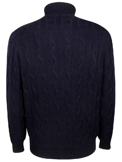 Shop Brunello Cucinelli Turtleneck Knitted Sweater In Dark Blue