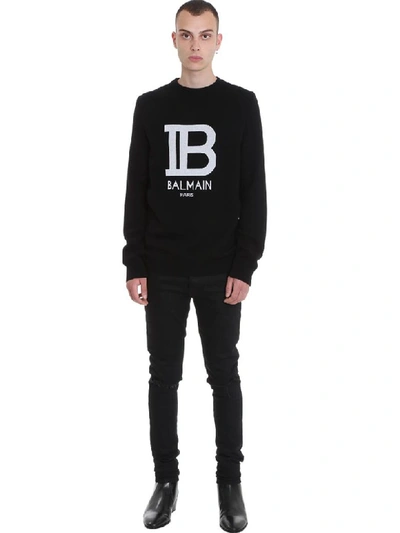 Shop Balmain Knitwear In Black Wool