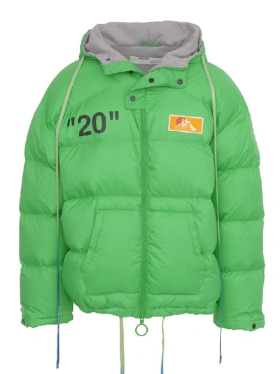 Shop Off-white Down Jacket In Green