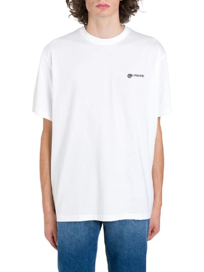 Shop Burberry Logo Tee In Bianco